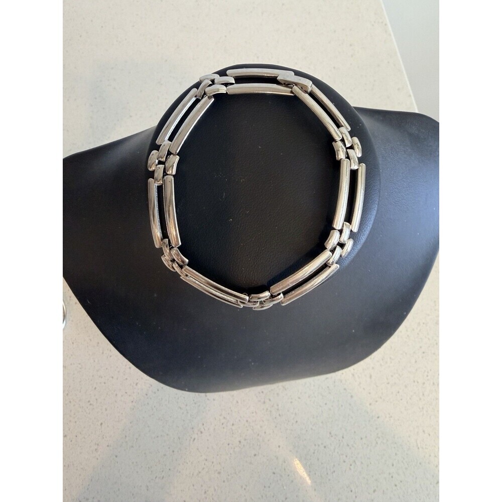 925 Sterling Silver Open Work Watch Band Design Bracelet 15g